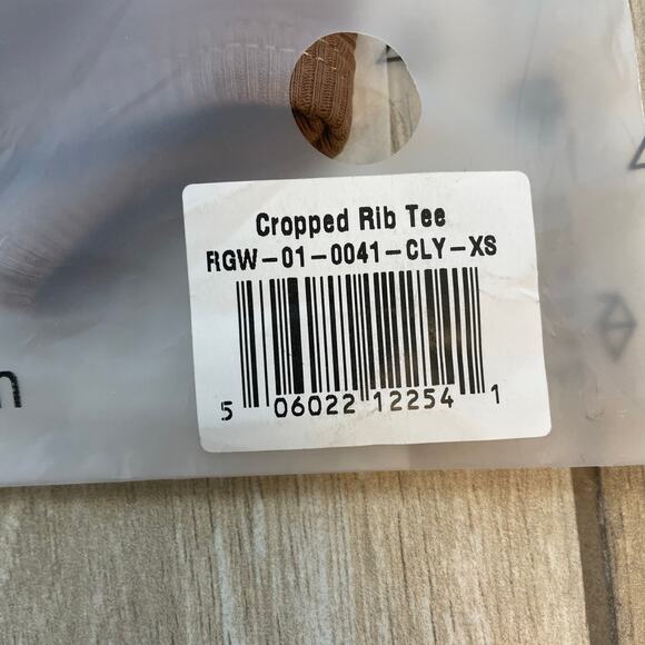 RawGear Cropped Rib Tank Brown Clay XS 100% Cotton Athletic Gym Crop Shirt NWT - Picture 8 of 8